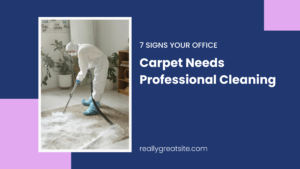 Office carpet stained and worn showing signs it needs professional cleaning