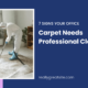 Office carpet stained and worn showing signs it needs professional cleaning