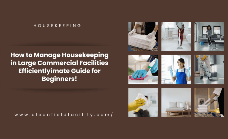 Housekeeping team cleaning the lobby of a large commercial building